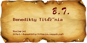 Benedikty Titánia névjegykártya
